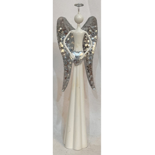 Anjel kovový 17cm KOA8630 WHITE